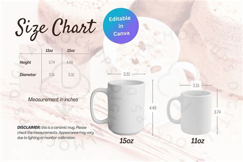 Printify Mug Size Chart Coffee Cup Mockup Coffee Mug Mockup - Etsy ...