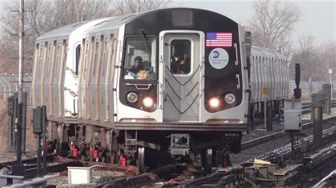 NYC Subway HD 60fps RARE: Kawasaki R160B Siemens 8888 SMS Test Train in The Rockaways (1/11/17 ...