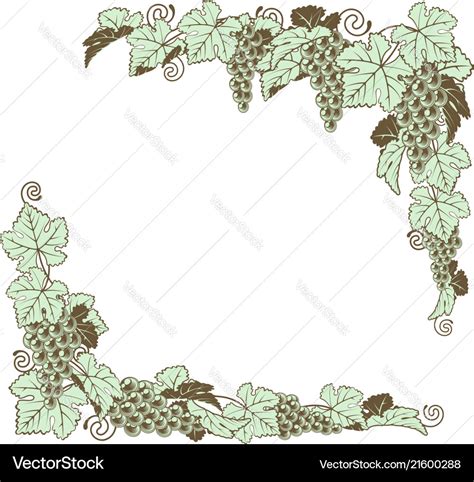 Grape vine border design Royalty Free Vector Image