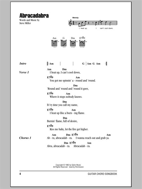 Abracadabra by Steve Miller Band - Guitar Chords/Lyrics - Guitar Instructor