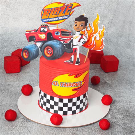 Lighten Up Your Celebration with Our Boys Monsters Car Cake