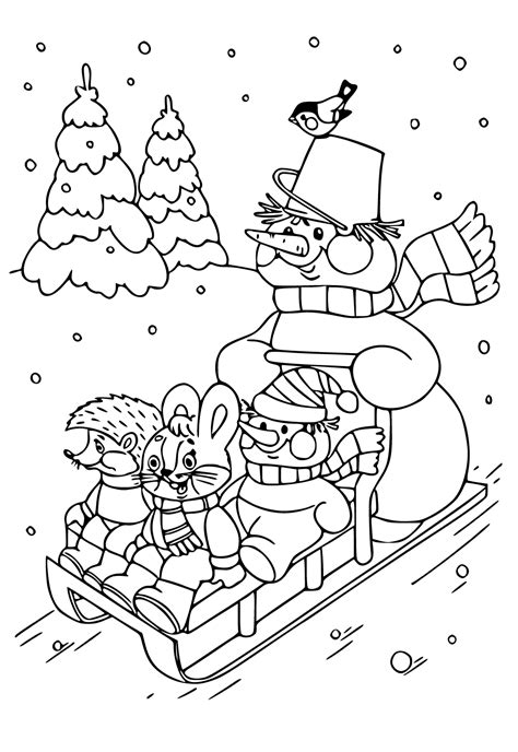 Desenho e Imagem Inverno Animais para Colorir e Imprimir Grátis para Adultos e Crianças - Lystok.com