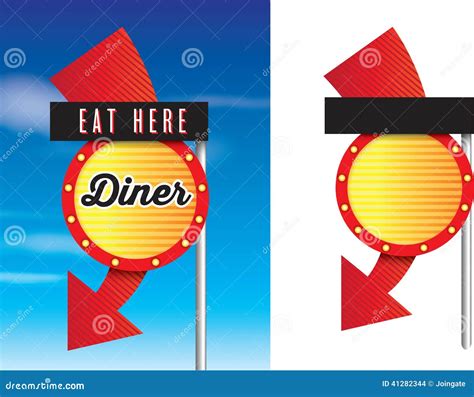 American Style Retro Vintage 1950s Diner Signs Stock Vector - Image ...