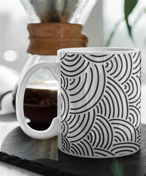 Black and white hand drawn pattern Coffee Mug by designbycheyney | Society6 | Mugs, Hand drawn ...