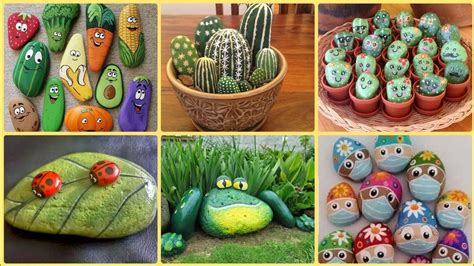 DIY Painted Rocks,Rock Art For Garden Decor,Rock Painting Ideas - YouTube