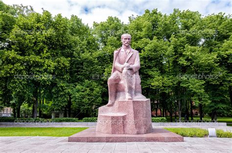 Monument to Latvian National poet and writer Janis Rainis, Riga, Latvia ...