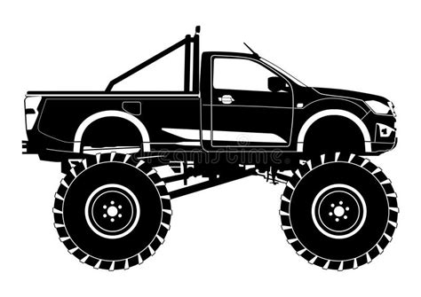 Monster Truck Silhouette. Vector. Stock Vector - Illustration of foot, motorsport: 276543683