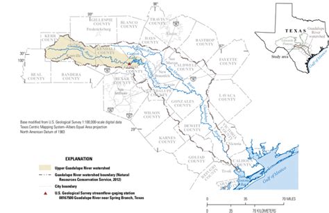 Location of the Guadalupe River Basin, including the upper Guadalupe ...