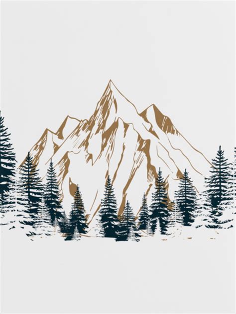 Mountain poster art | Landschappen, Kunst ideeën tekenen, Kunst ideeën