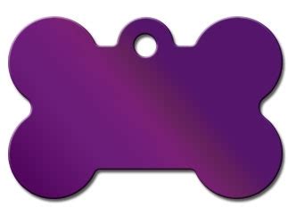 Engraved ID Tag: Large Bone Shape Purple - Large Sized Tag - Custom Engraved ID Tags - Dog ...