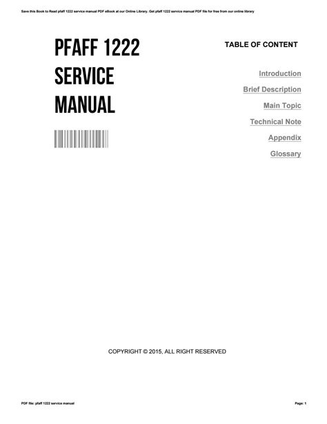 Pfaff 1222 service manual by Jessica - Issuu