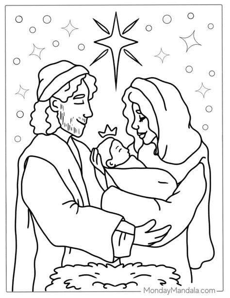 Coloring Pages Of Mary And Jesus