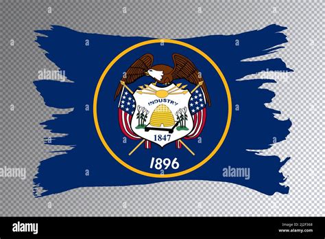 Utah state flag, Utah flag transparent background Stock Photo - Alamy