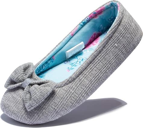 good motion Women's Ballerina House Slippers,Lightweight Cute Bow Bedroom Shoes,Wide Memory Foam ...