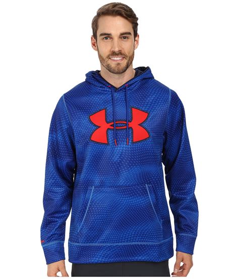 Under armour Armour Fleece Storm Big Logo Rattle Hoodie in Blue for Men | Lyst