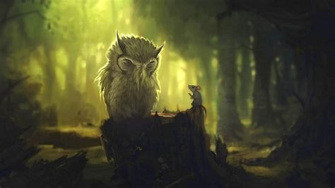 Owl In The Forest Wallpaper | Owl wallpaper, Owl artwork, Owl art