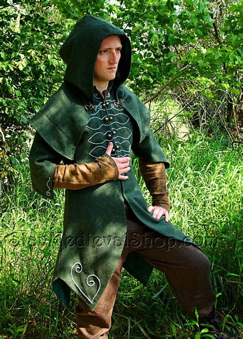 Forest Ranger Fantasy Coat with hood beautiful LARP coat | Etsy