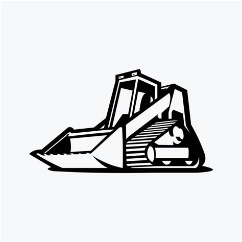 Skid Steer Loader Vector Silhouette. Multi Terrain Loader Monochrome Illustration 21486237 ...