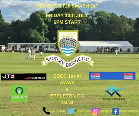 Shotley Bridge CC on Twitter: "Good luck to our 1st Xl tomorrow night. We travel to @EppletonCC ...