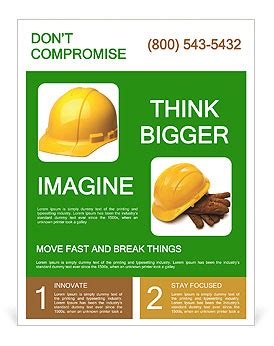 Durable Yellow Hard Hat For Construction And Safety Purposes Flyer Template & Design ID ...