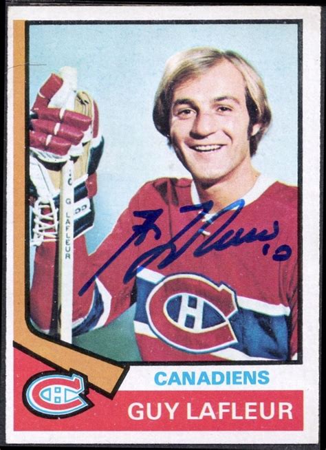 1974-75 Topps Guy LaFleur autograph | Montreal canadiens hockey ...