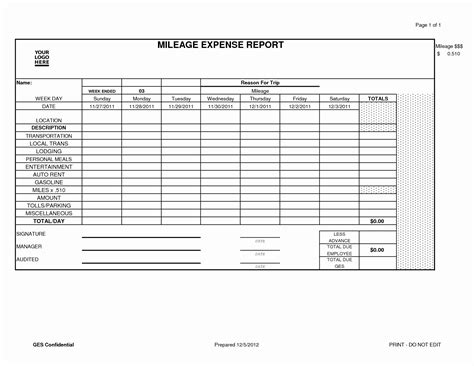 Simple Expense Report in Gas Mileage Expense Report Template – Xfanzexpo.com