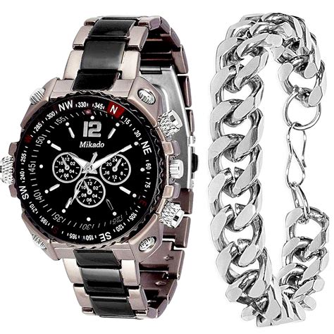 Mikado Men's Choice | Watch & Bracelet Combo : Amazon.in: Fashion