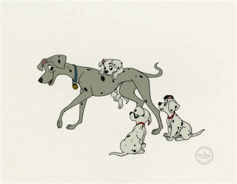 101 Dalmatians Perdita & Puppies Sericel - ID: novdalmatians21015 | Van ...