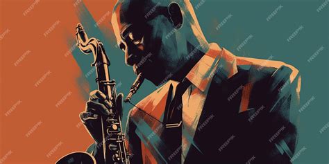 A jazz band is playing a saxophone in a colorful background. | Premium ...