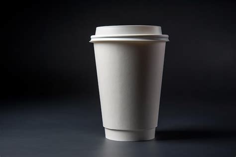 Premium AI Image | A white paper cup with a lid that says coffee on it.