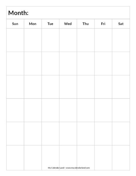 Blank 6 Week Calendar Template Printable - Example Calendar Printable