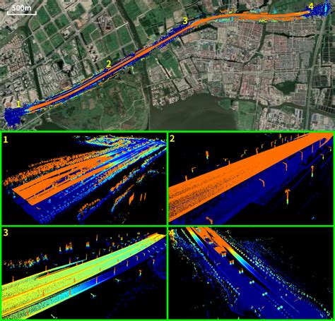 The mapping results are overlaid on the satellite image. Four possible ...