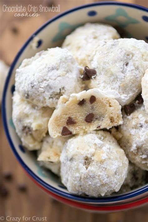 Chocolate Chip Snowball Cookies - Crazy for Crust