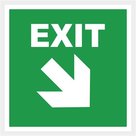 Emergency exit door ladder vector. direction sign. green color. safety ...