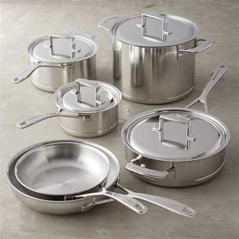 KitchenAid 7-Ply Stainless-Steel with Copper Core 10-Piece Cookware Set ...