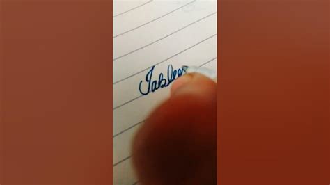 writing Jasleen in cursive handwriting/shorts.... - YouTube