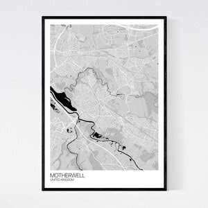 Motherwell, Scotland City Map Art Print Many Styles 350gsm Art Quality ...