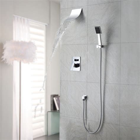 Luxury Shoop Luxurious Wall Mount Polished Chrome Waterfall Shower Head ...