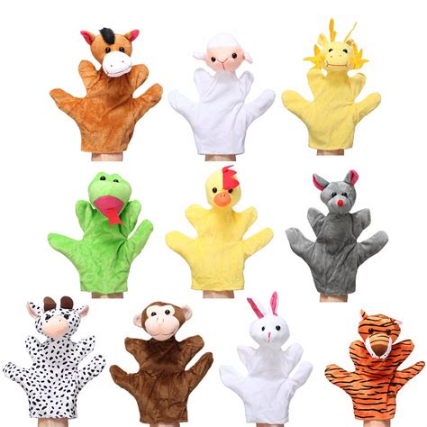 Animal Wildlife Soft Plush Story Hand Finger Glove Puppets Kid Children Toy - Price - 2.99 Euro ...