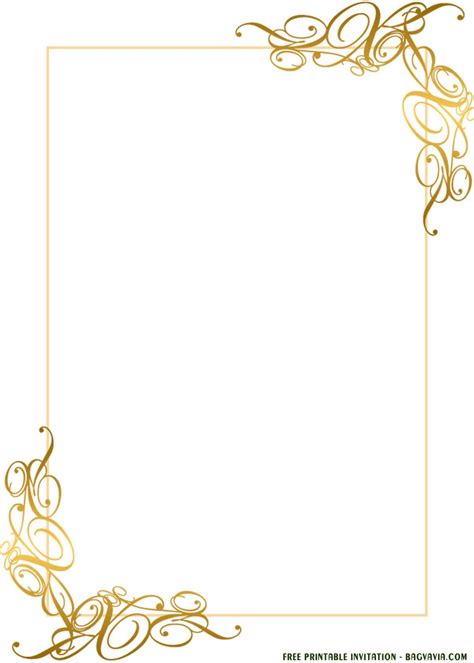 (FREE Printable) – Gold Lace Invitation Templates For Any Occasions ...