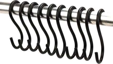 ASFUN 3 Pack 10 inch Large S Hooks Heavy Duty Black Long Extension Hooks for Hanging Plant,Pots ...