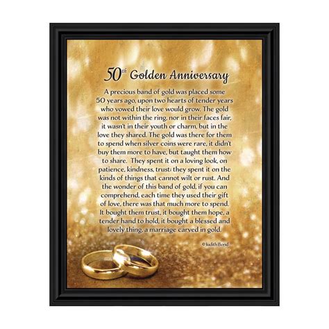 50th Wedding Anniversary Gifts for Parents, 50th Anniversary Decorations for Party, Golden ...