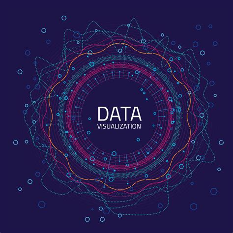 Data graphic visualization. Big data analytics visualization with lines, dots and arrow elements ...