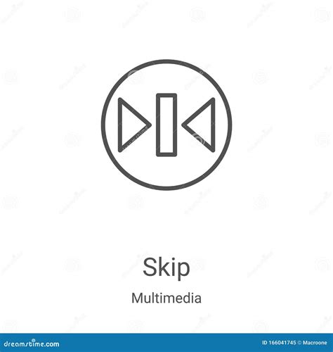 Skip Icon Vector from Multimedia Collection. Thin Line Skip Outline ...