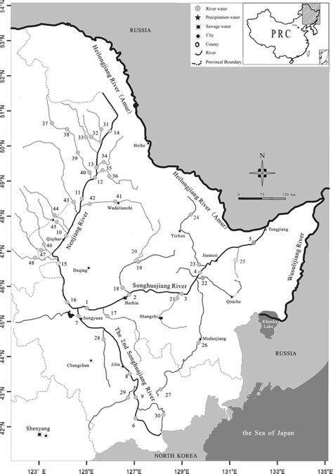 Map showing the location of sampling sites in Songhua River Basin | Download Scientific Diagram