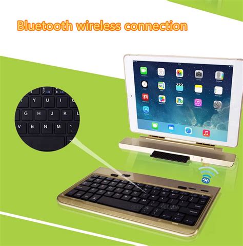 Best 360 Degree Rotation Removable Gold iPad Air 2 Keyboard IPK06 | Cheap Cell-phone Case With ...