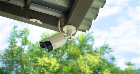 Premium Photo | Cctv security camera at the park