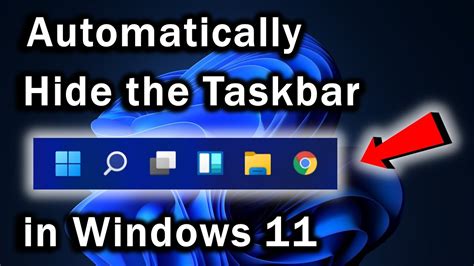 How to Automatically Hide the Taskbar in Windows 11 - YouTube