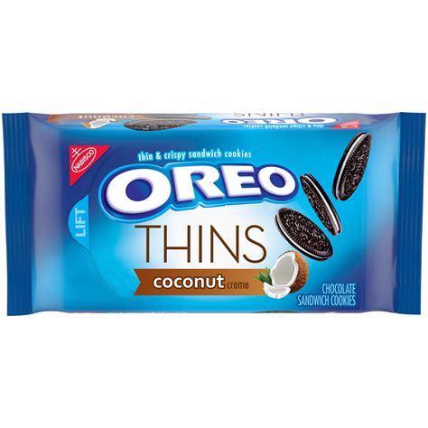 OREO Thins Chocolate Sandwich Cookies, Coconut Flavored Creme, 1 ...