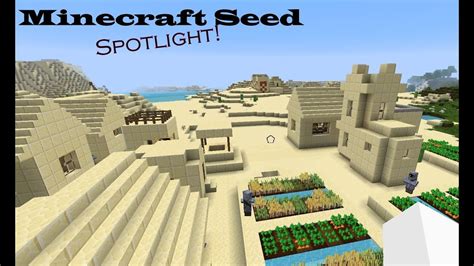 Minecraft Seed Spotlight: 3 Villages, Desert Temple, and Dungeon - YouTube